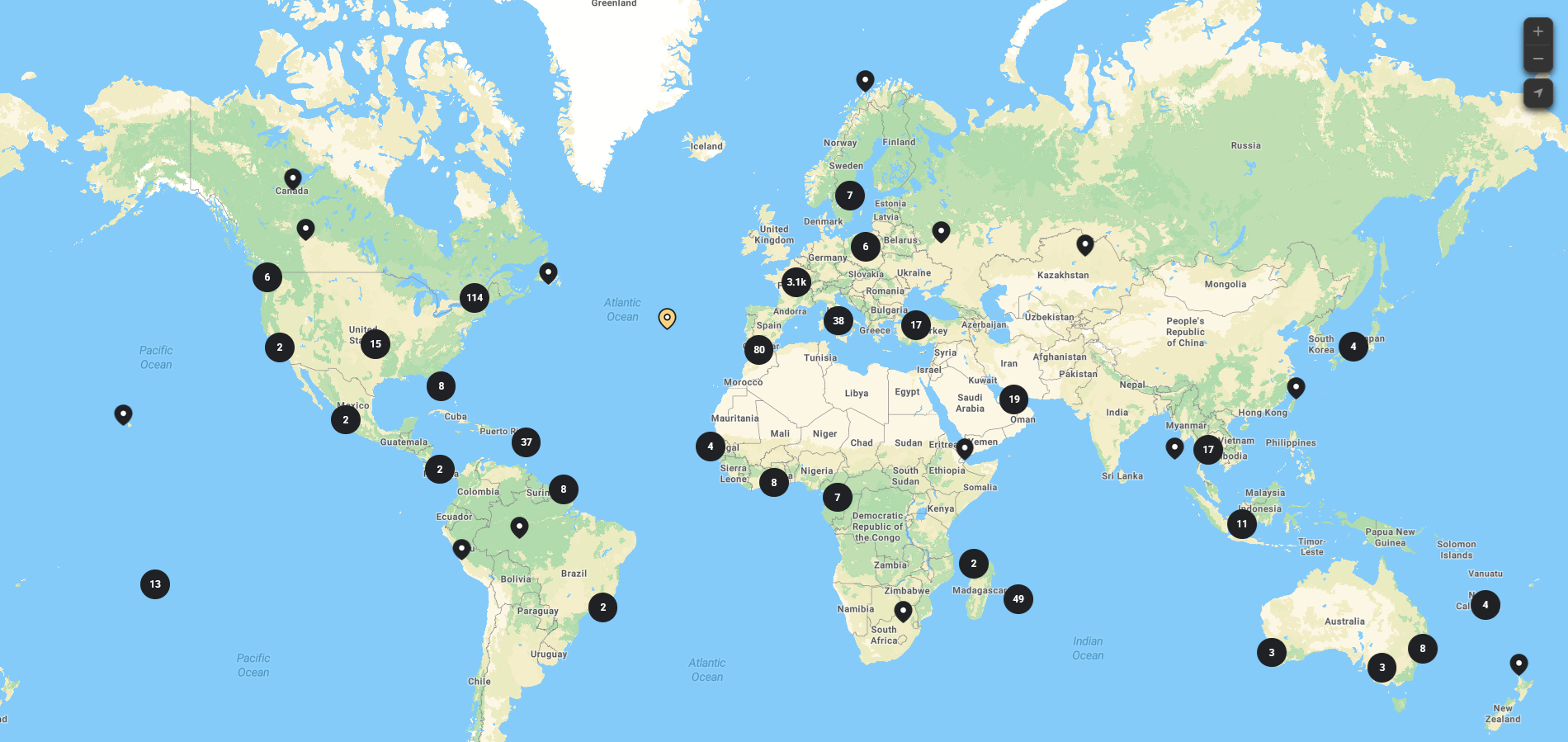 Carte des membres Sirius Circle