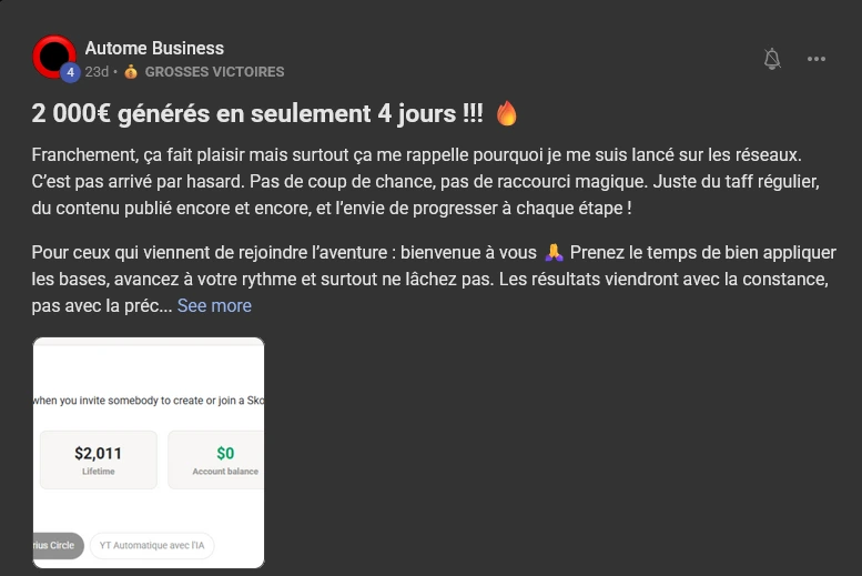Témoignage de Autome